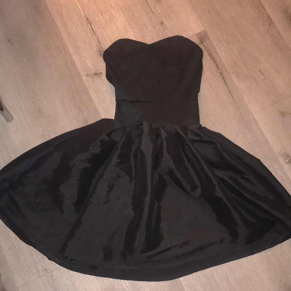 Strapless black dress